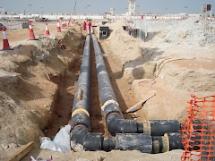 Trench Excavation Network at Modern Residential City Mussafah- Trench Excavation for Chilled Water Pipeline